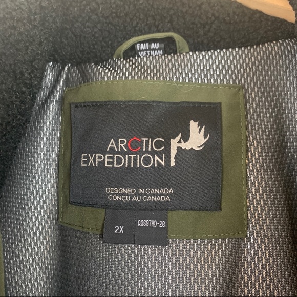 Arctic Expedition Green Quilted Down Hooded Coat - Picture 4 of 7